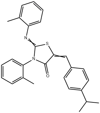 5-(4-isopropylbenzylidene)-3-(2-methylphenyl)-2-[(2-methylphenyl)imino]-1,3-thiazolidin-4-one Struktur