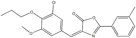 4-(3-chloro-5-methoxy-4-propoxybenzylidene)-2-(3-methylphenyl)-1,3-oxazol-5(4H)-one Struktur