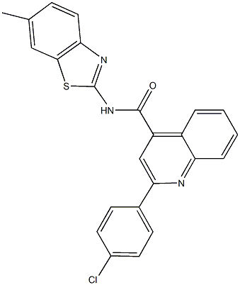 2-(4-chlorophenyl)-N-(6-methyl-1,3-benzothiazol-2-yl)-4-quinolinecarboxamide Struktur