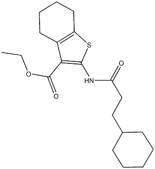 ethyl 2-[(3-cyclohexylpropanoyl)amino]-4,5,6,7-tetrahydro-1-benzothiophene-3-carboxylate Struktur