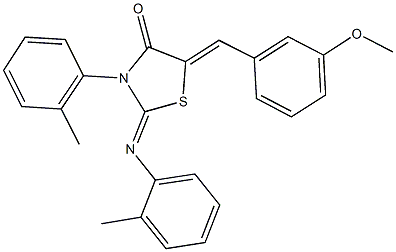 5-(3-methoxybenzylidene)-3-(2-methylphenyl)-2-[(2-methylphenyl)imino]-1,3-thiazolidin-4-one Struktur