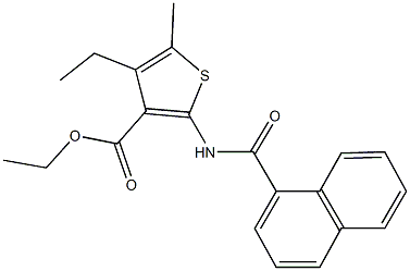 ethyl 4-ethyl-5-methyl-2-(1-naphthoylamino)-3-thiophenecarboxylate Struktur