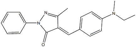 4-{4-[ethyl(methyl)amino]benzylidene}-5-methyl-2-phenyl-2,4-dihydro-3H-pyrazol-3-one Struktur