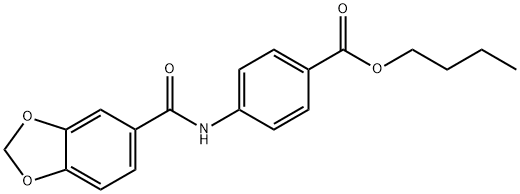 butyl 4-[(1,3-benzodioxol-5-ylcarbonyl)amino]benzoate Struktur