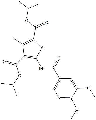 diisopropyl 5-[(3,4-dimethoxybenzoyl)amino]-3-methyl-2,4-thiophenedicarboxylate Struktur