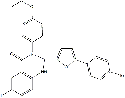 2-[5-(4-bromophenyl)-2-furyl]-3-(4-ethoxyphenyl)-6-iodo-2,3-dihydro-4(1H)-quinazolinone Struktur