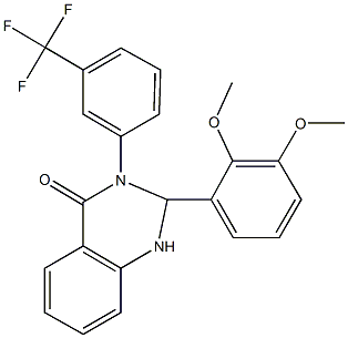 2-(2,3-dimethoxyphenyl)-3-[3-(trifluoromethyl)phenyl]-2,3-dihydro-4(1H)-quinazolinone Struktur