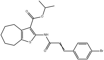 isopropyl 2-{[3-(4-bromophenyl)acryloyl]amino}-5,6,7,8-tetrahydro-4H-cyclohepta[b]thiophene-3-carboxylate Struktur