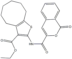 ethyl 2-{[(1-oxo-1H-isochromen-3-yl)carbonyl]amino}-4,5,6,7,8,9-hexahydrocycloocta[b]thiophene-3-carboxylate Struktur