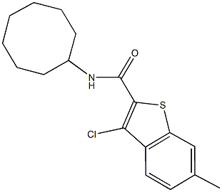 3-chloro-N-cyclooctyl-6-methyl-1-benzothiophene-2-carboxamide Struktur