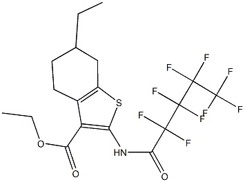 ethyl 6-ethyl-2-[(2,2,3,3,4,4,5,5,5-nonafluoropentanoyl)amino]-4,5,6,7-tetrahydro-1-benzothiophene-3-carboxylate Struktur