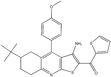 [3-amino-6-tert-butyl-4-(4-methoxyphenyl)-5,6,7,8-tetrahydrothieno[2,3-b]quinolin-2-yl](2-thienyl)methanone Struktur