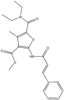 methyl 2-(cinnamoylamino)-5-[(diethylamino)carbonyl]-4-methyl-3-thiophenecarboxylate Struktur