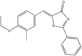 5-(4-ethoxy-3-methylbenzylidene)-2-phenyl-1,3-thiazol-4(5H)-one Struktur