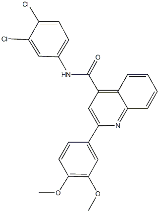 N-(3,4-dichlorophenyl)-2-(3,4-dimethoxyphenyl)-4-quinolinecarboxamide Struktur