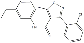 3-(2-chlorophenyl)-N-(3-ethylphenyl)-5-methyl-4-isoxazolecarboxamide Struktur