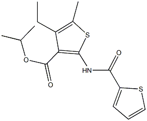 isopropyl 4-ethyl-5-methyl-2-[(2-thienylcarbonyl)amino]-3-thiophenecarboxylate Struktur