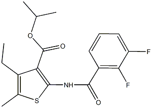 isopropyl 2-[(2,3-difluorobenzoyl)amino]-4-ethyl-5-methyl-3-thiophenecarboxylate Struktur