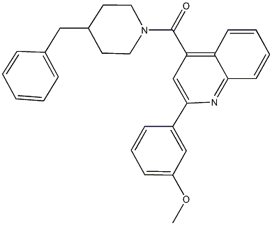 4-[(4-benzyl-1-piperidinyl)carbonyl]-2-(3-methoxyphenyl)quinoline Struktur