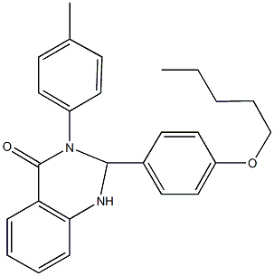 3-(4-methylphenyl)-2-[4-(pentyloxy)phenyl]-2,3-dihydro-4(1H)-quinazolinone Struktur