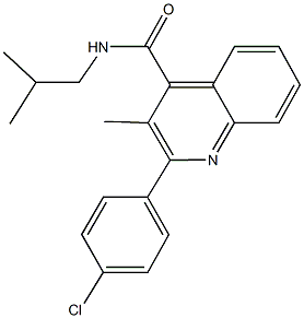 2-(4-chlorophenyl)-N-isobutyl-3-methyl-4-quinolinecarboxamide Struktur