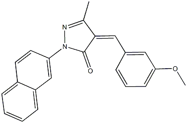 4-(3-methoxybenzylidene)-5-methyl-2-(2-naphthyl)-2,4-dihydro-3H-pyrazol-3-one Struktur