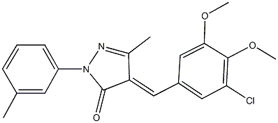 4-(3-chloro-4,5-dimethoxybenzylidene)-5-methyl-2-(3-methylphenyl)-2,4-dihydro-3H-pyrazol-3-one Struktur