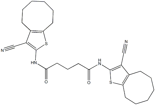 N~1~,N~5~-bis(3-cyano-4,5,6,7,8,9-hexahydrocycloocta[b]thiophen-2-yl)pentanediamide Struktur