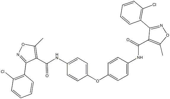 3-(2-chlorophenyl)-N-{4-[4-({[3-(2-chlorophenyl)-5-methyl-4-isoxazolyl]carbonyl}amino)phenoxy]phenyl}-5-methyl-4-isoxazolecarboxamide Struktur