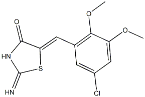 5-(5-chloro-2,3-dimethoxybenzylidene)-2-imino-1,3-thiazolidin-4-one Struktur