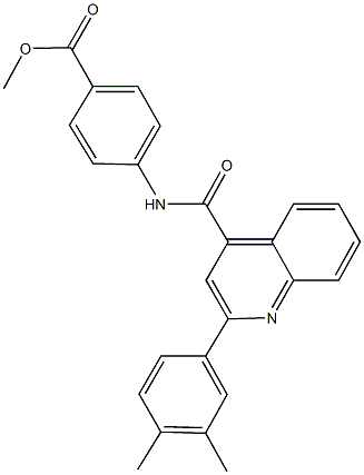 methyl 4-({[2-(3,4-dimethylphenyl)-4-quinolinyl]carbonyl}amino)benzoate Struktur