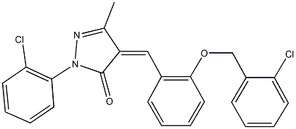 4-{2-[(2-chlorobenzyl)oxy]benzylidene}-2-(2-chlorophenyl)-5-methyl-2,4-dihydro-3H-pyrazol-3-one Struktur