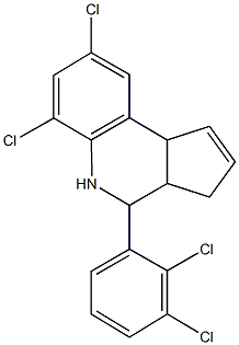 6,8-dichloro-4-(2,3-dichlorophenyl)-3a,4,5,9b-tetrahydro-3H-cyclopenta[c]quinoline Struktur