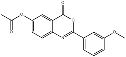 2-(3-methoxyphenyl)-4-oxo-4H-3,1-benzoxazin-6-yl acetate Struktur