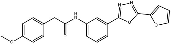 N-{3-[5-(2-furyl)-1,3,4-oxadiazol-2-yl]phenyl}-2-(4-methoxyphenyl)acetamide Struktur