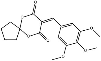 8-(3,4,5-trimethoxybenzylidene)-6,10-dioxaspiro[4.5]decane-7,9-dione Struktur