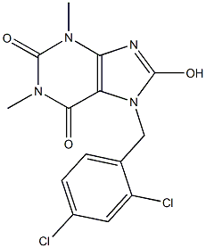 7-(2,4-dichlorobenzyl)-8-hydroxy-1,3-dimethyl-3,7-dihydro-1H-purine-2,6-dione Struktur