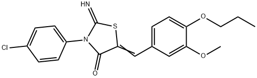 3-(4-chlorophenyl)-2-imino-5-(3-methoxy-4-propoxybenzylidene)-1,3-thiazolidin-4-one Struktur