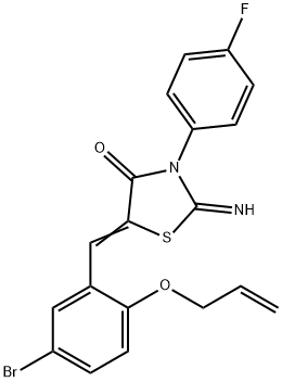 5-[2-(allyloxy)-5-bromobenzylidene]-3-(4-fluorophenyl)-2-imino-1,3-thiazolidin-4-one Struktur