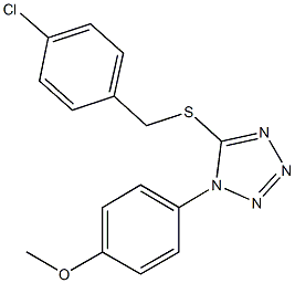 4-{5-[(4-chlorobenzyl)sulfanyl]-1H-tetraazol-1-yl}phenyl methyl ether Struktur