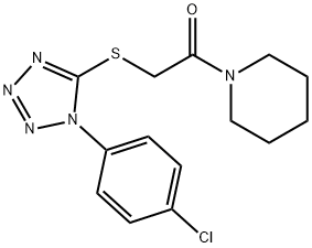 1-({[1-(4-chlorophenyl)-1H-tetraazol-5-yl]sulfanyl}acetyl)piperidine Struktur