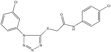 N-(4-chlorophenyl)-2-{[1-(3-chlorophenyl)-1H-tetraazol-5-yl]sulfanyl}acetamide Struktur