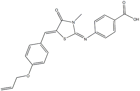 4-({5-[4-(allyloxy)benzylidene]-3-methyl-4-oxo-1,3-thiazolidin-2-ylidene}amino)benzoic acid Struktur