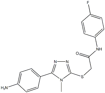 2-{[5-(4-aminophenyl)-4-methyl-4H-1,2,4-triazol-3-yl]sulfanyl}-N-(4-fluorophenyl)acetamide Struktur