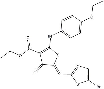 ethyl 5-[(5-bromo-2-thienyl)methylene]-2-(4-ethoxyanilino)-4-oxo-4,5-dihydro-3-thiophenecarboxylate Struktur