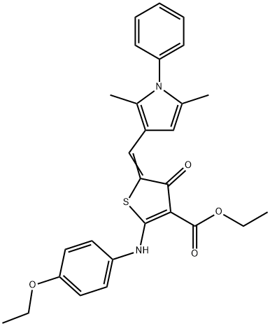 ethyl 5-[(2,5-dimethyl-1-phenyl-1H-pyrrol-3-yl)methylene]-2-(4-ethoxyanilino)-4-oxo-4,5-dihydro-3-thiophenecarboxylate Struktur