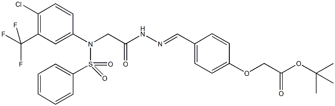 tert-butyl [4-(2-{[4-chloro(phenylsulfonyl)-3-(trifluoromethyl)anilino]acetyl}carbohydrazonoyl)phenoxy]acetate Struktur