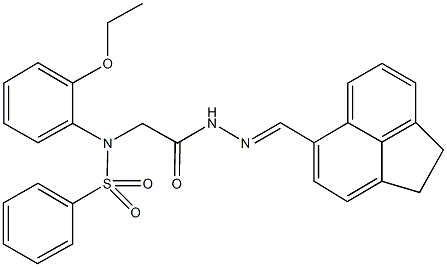 N-{2-[2-(1,2-dihydro-5-acenaphthylenylmethylene)hydrazino]-2-oxoethyl}-N-(2-ethoxyphenyl)benzenesulfonamide Struktur