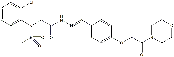 N-(2-chlorophenyl)-N-[2-(2-{4-[2-(4-morpholinyl)-2-oxoethoxy]benzylidene}hydrazino)-2-oxoethyl]methanesulfonamide Struktur