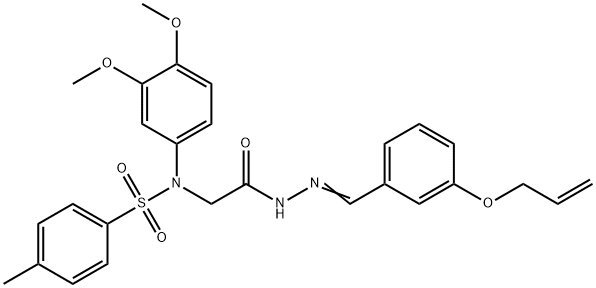 N-(2-{2-[3-(allyloxy)benzylidene]hydrazino}-2-oxoethyl)-N-(3,4-dimethoxyphenyl)-4-methylbenzenesulfonamide Struktur